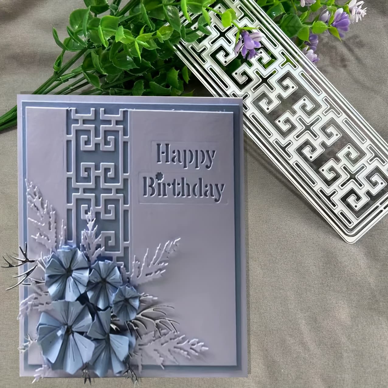TEMU 1pc Creative Hollow Greeting Card Metal Cutting Dies, Diy Scrapbooking Embossing Stencil, Handmade Greeting Card Making Metal Die Cuts, Gift Card Making Tools