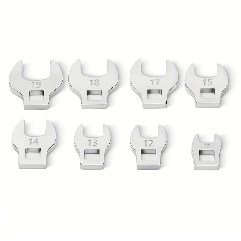 TEMU 8pcs Replaceable Open-end Wrench Set, Interchangeable Open-end Wrench, 3/8" Dual-use , Angle Wrench, Adjustable Wrench Set With Interchangeable Heads, Automotive Tool Set