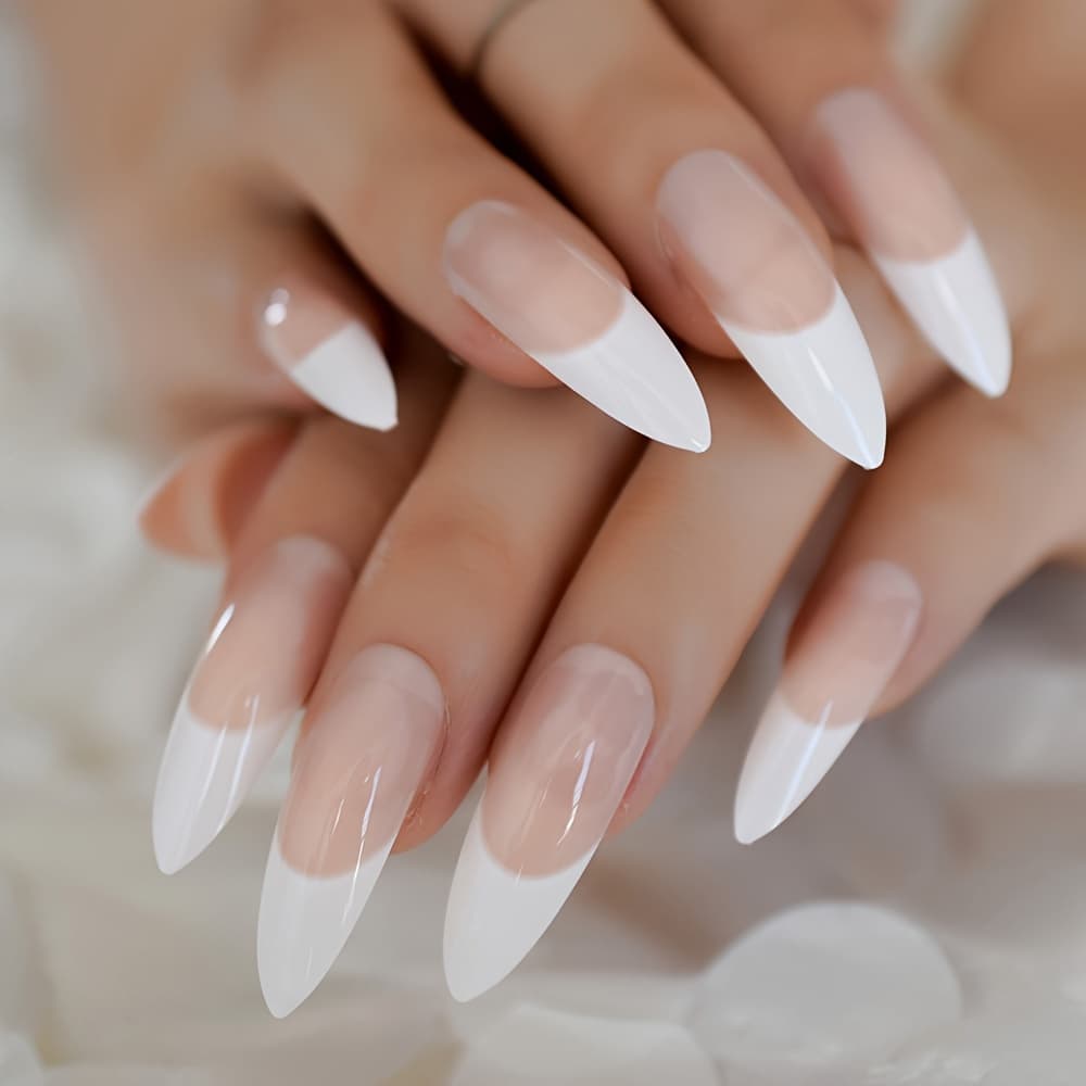 TEMU 24pcs French Gradient Halloween White Wearable Nail New Candy Color Fake Nail Artificial Salon Press-on Fake Nail