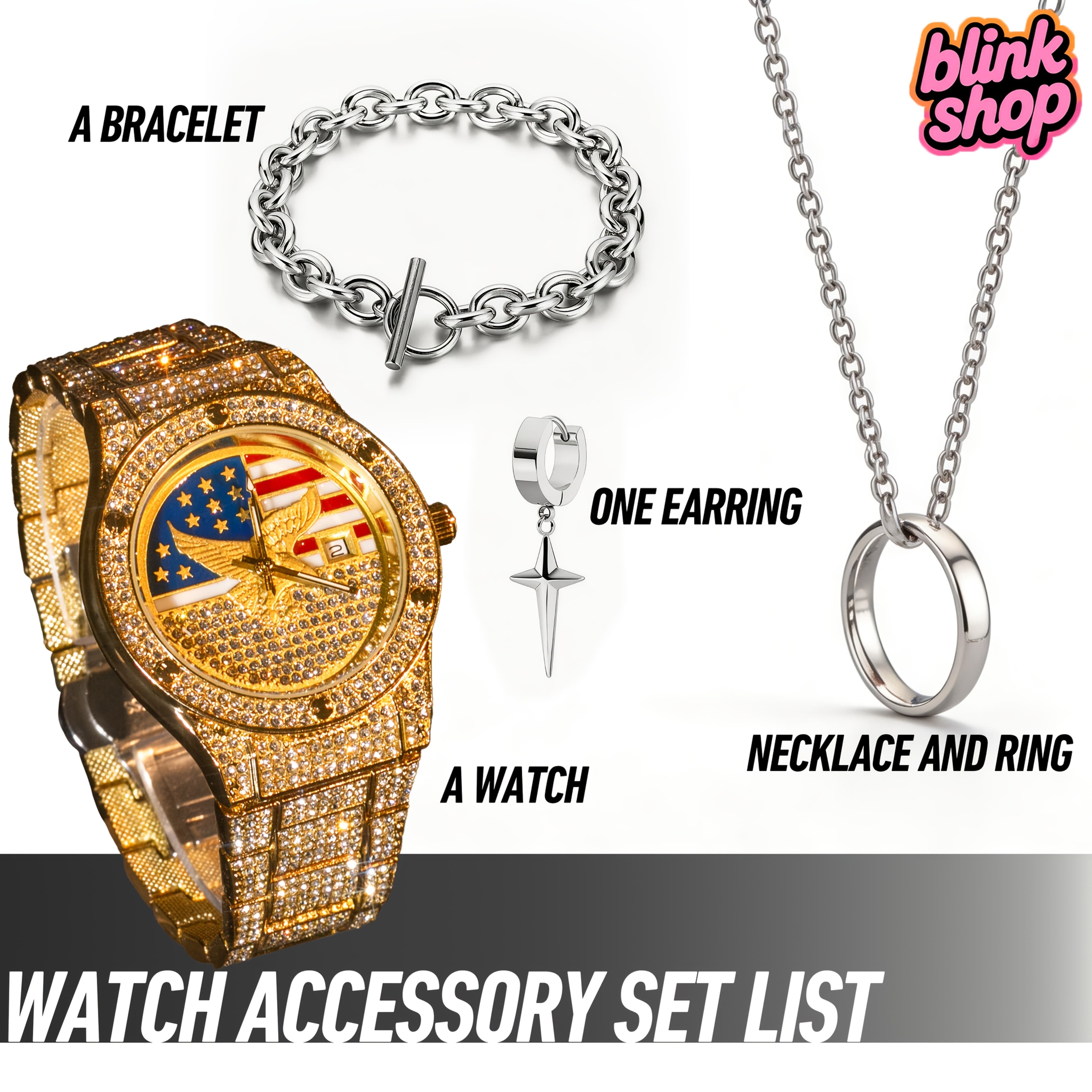 TEMU Stylish Men's Watch, New Style, Synthetic Strap, Hip Hop Large Dial, Individualistic Mechanical Watch With Steel Strap Design, Free Men's Watch, Party Watch, Gift For Women To Men, Jewelry
