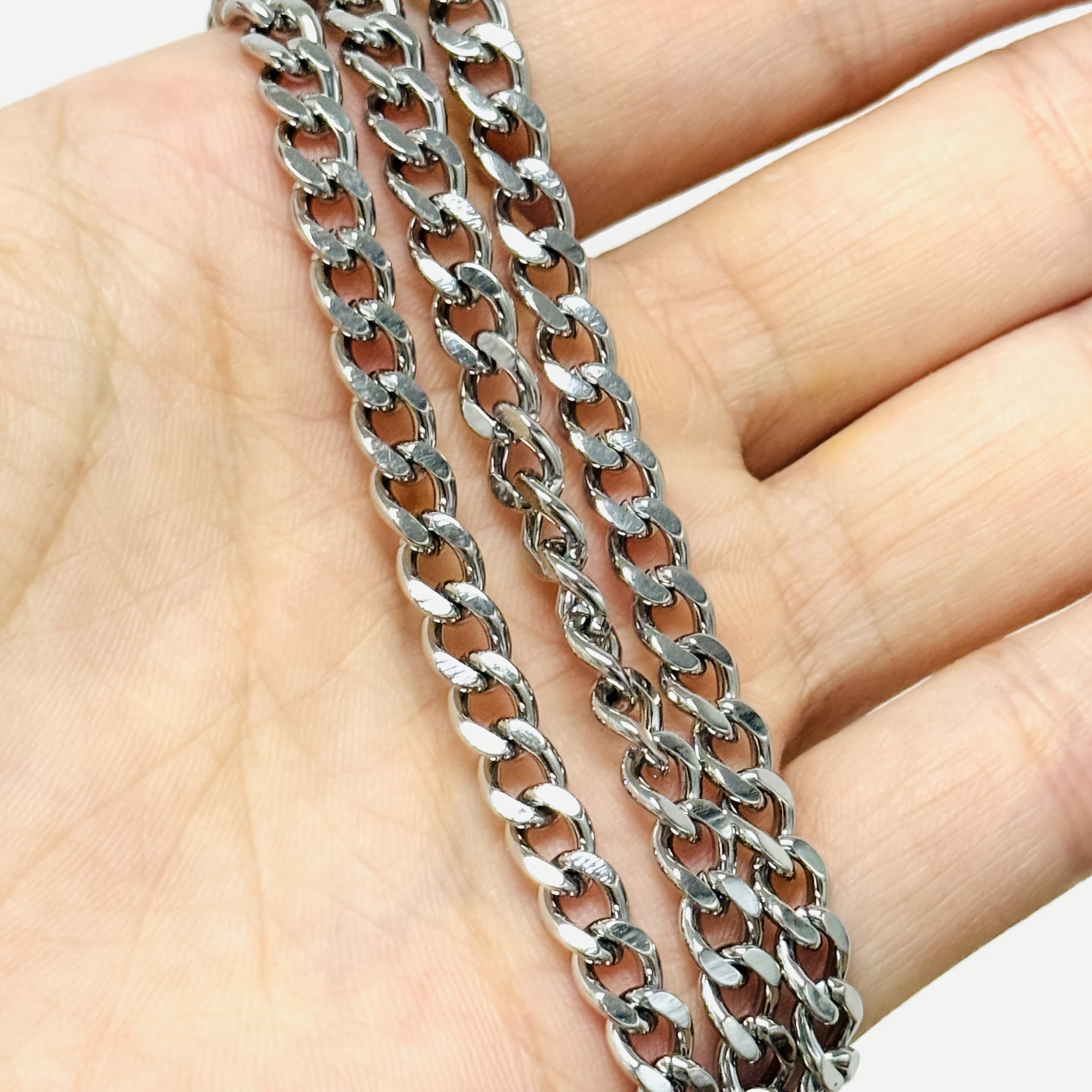 TEMU Men' Steel Cuban Link Chain Necklace, Men's Cuban Chain Necklace, Gift For Boyfriend, Men's Necklace, Christmas Gift