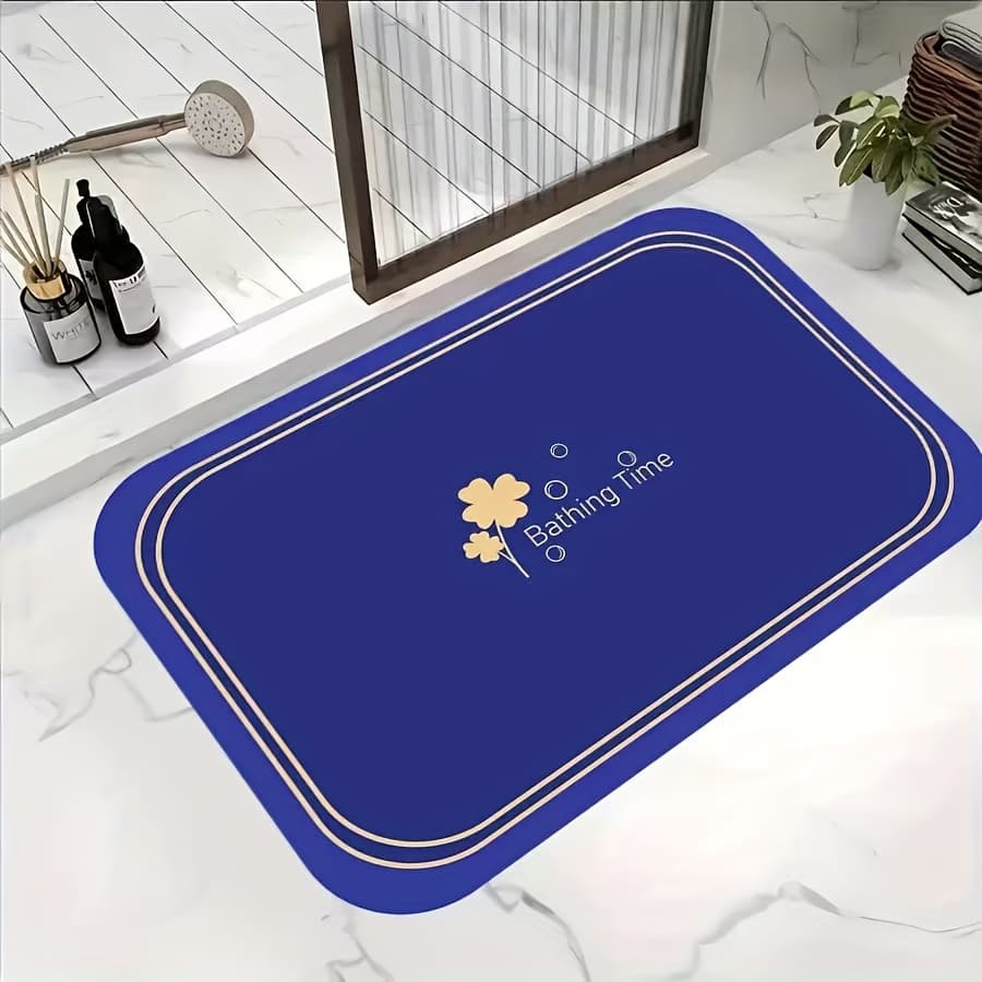 TEMU 1pc Super Absorbent Non-slip Bath Mat Compatible For Diatomite Floor Mats - Fast-drying Soft Diatomaceous Earth Shower Tub Carpet, /outdoor Door Mat, Bathroom Decor (diatomaous Mud)