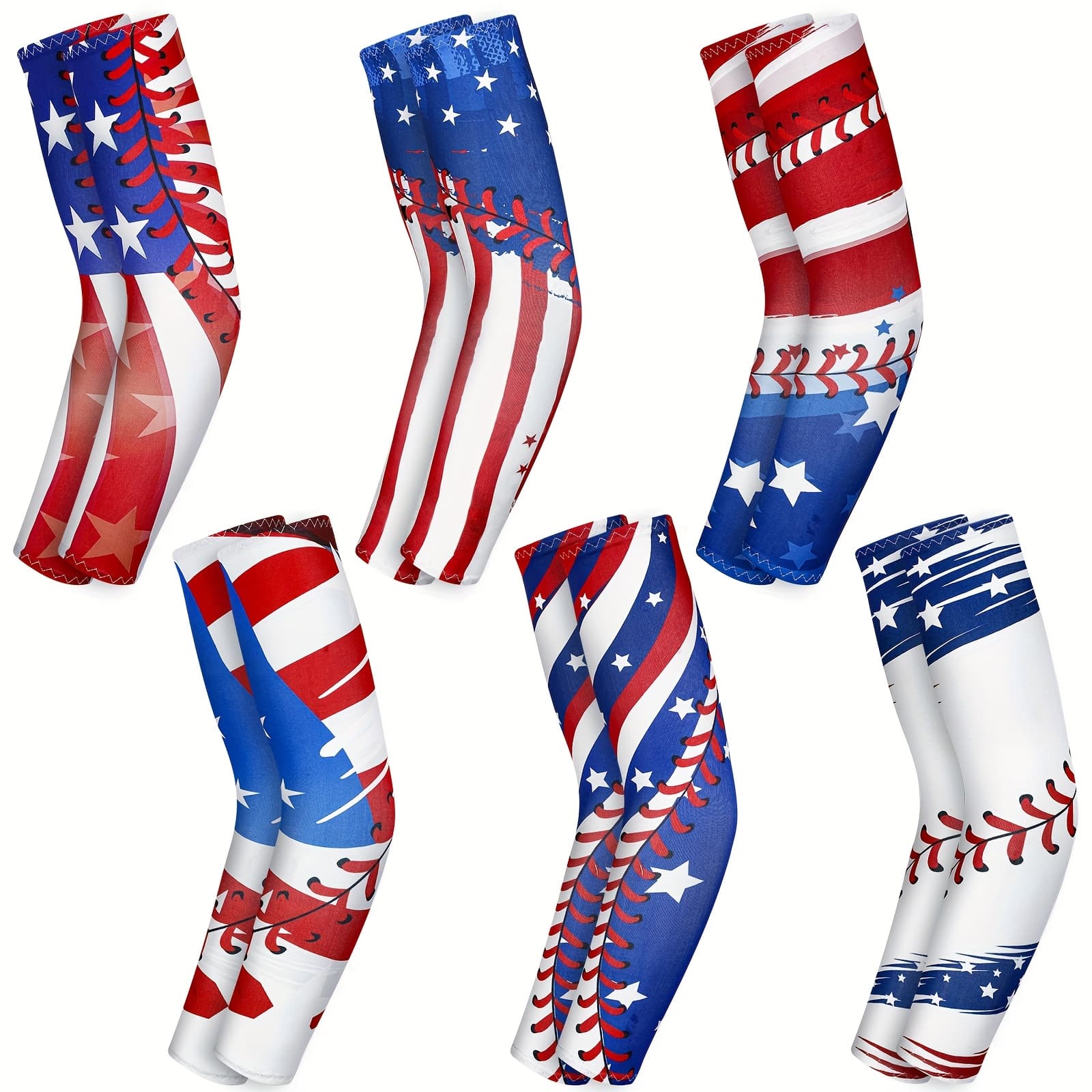 TEMU Of Patriotic Baseball Arm Covers - American Flag And , Anti-slip Sports Elbow Covers, Suitable For Parties, Events And Outdoor Activities, Baseball Accessories
