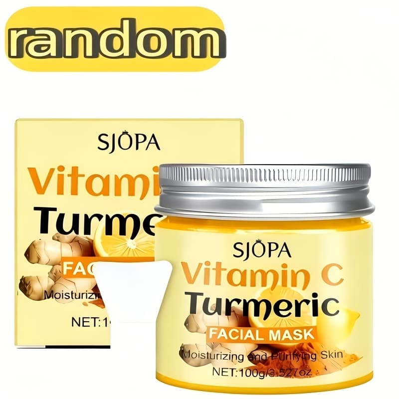 TEMU 1pc [ And Skincare] Random Color Turmeric Vitamin C Mask, Hydrating, Smoothing , Firming And Lifting, Reducing Dullness/dark Spots, Designed For , Dullness, Wrinkles, , Enlarged Pores