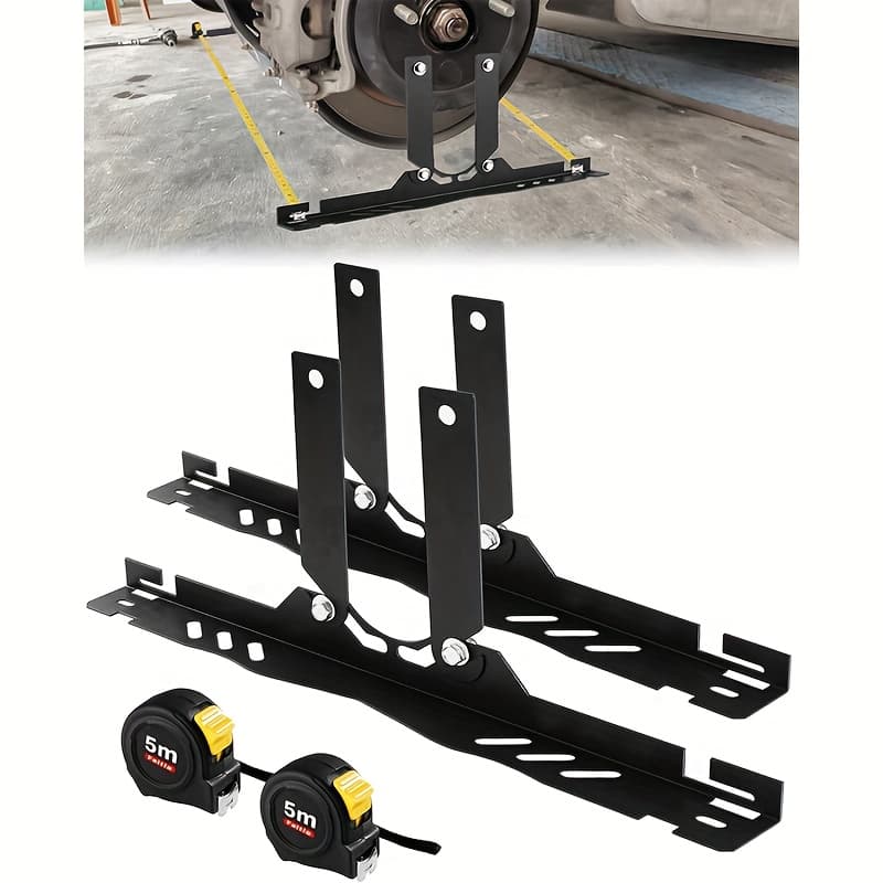 TEMU [2025 Upgraded] Wheel Alignment Tools - Wheel Alignment Tools For Cars/ Trucks/ Suvs, Heavy Duty Front Tilt Alignment Tool Plate With Hanging Holes For Convenient Wall-mounted Storage 6pcs Black