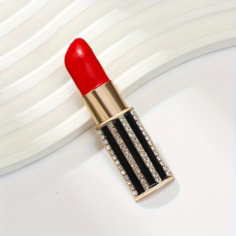 TEMU 1pc Ladies Lipstick Design Alloy Brooch Suitable For Ladies Or Men' Wear On Suits, Bags, Jackets Additions Additions Gifts