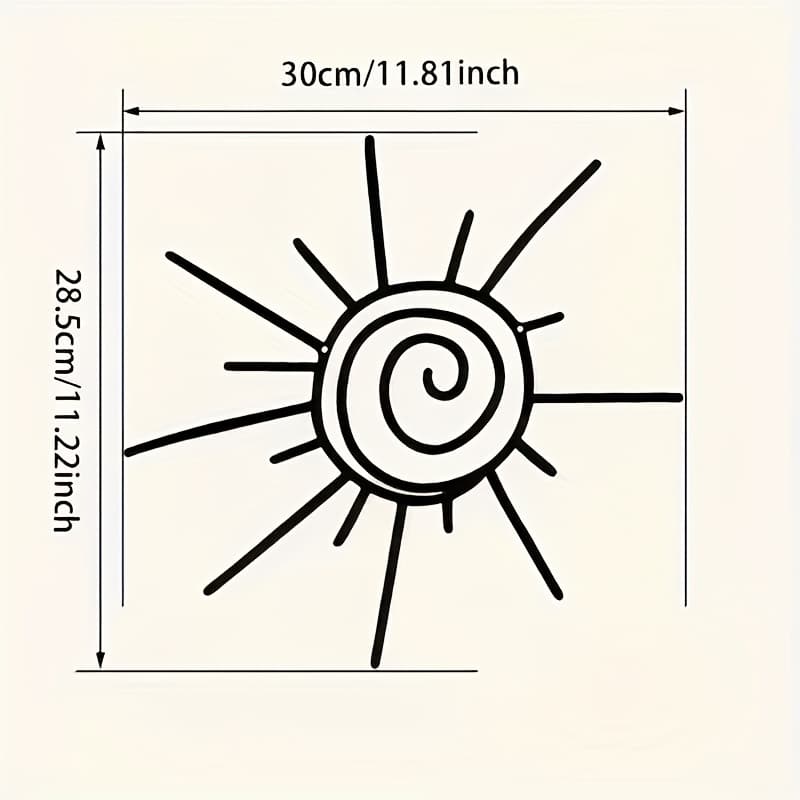 TEMU 1pc Metal Sun Wall Art Sunrise Art Bohemian Metal Wall Art Sun Metal Wall Art