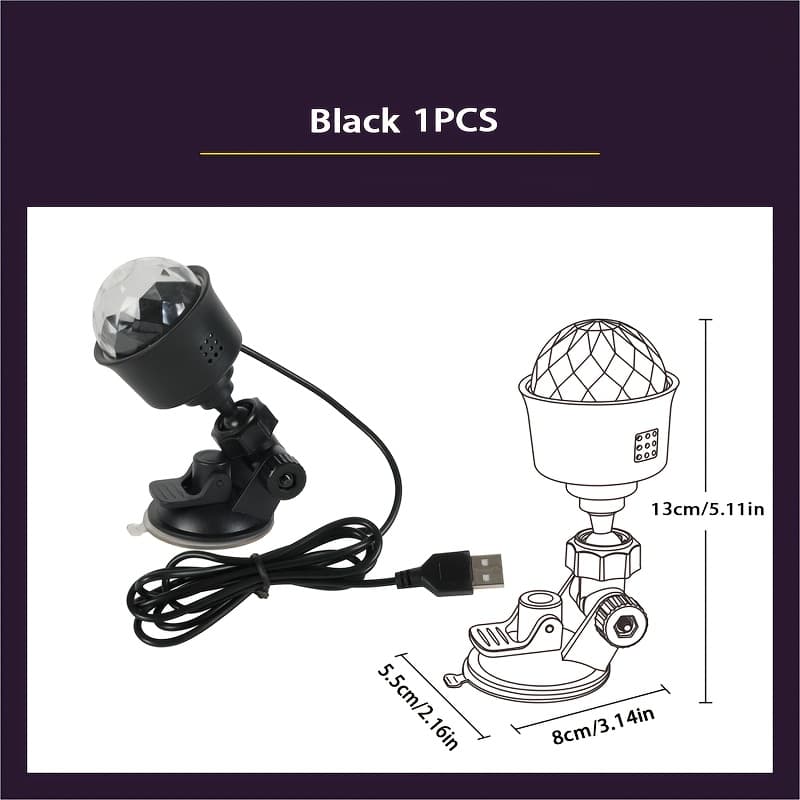 TEMU Usb Powered Ball Light - Rgb Dj Disco Light With 7 Color , Suitable For Parties, Weddings, Ktvs, And Home Decor, Detachable, Tapping, Sound Changing Color Temperature