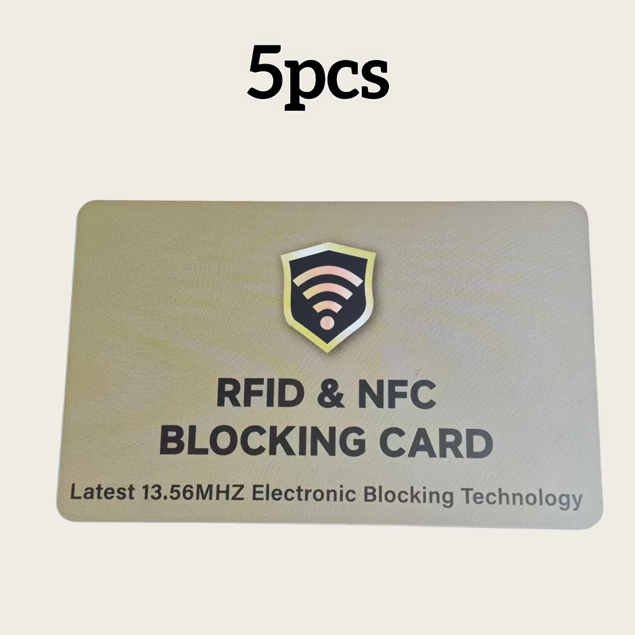 TEMU 5-pack Rfid Blocking Shield Cards – Protect Credit Cards, Debit Cards, And From Theft, 13.56mhz Nfc Blocking, Ultra-thin Design