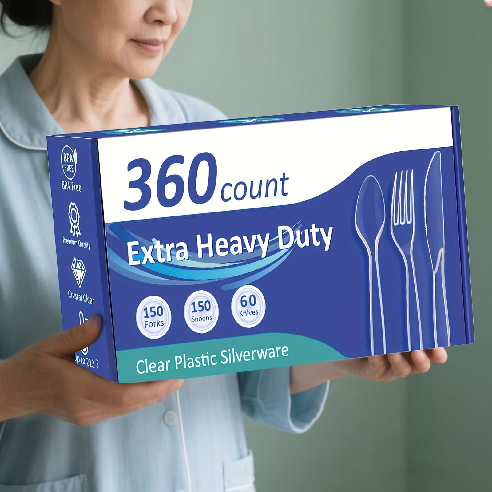 TEMU 150/360 Count Clear Plastic Spoons Disposable, Bpa-free, Heat Resistant, Solid And Durable Disposable Spoons Heavy Duty Bulk, Premium Spoons Plastic Disposable For Party Supply