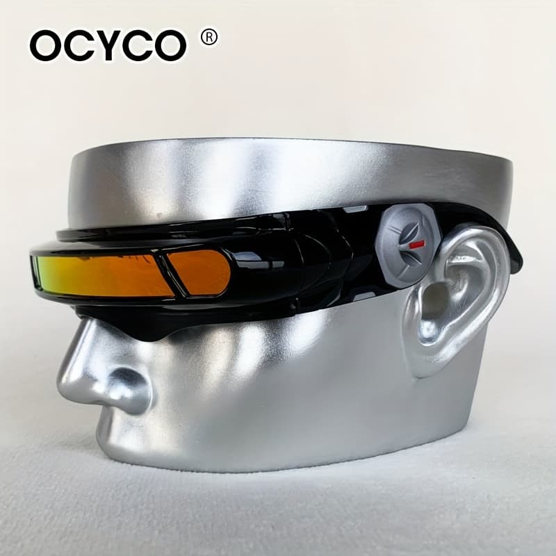 TEMU Cop Futuristic Polarized Fashion Glasses Men's Women's Fashion Matching Photography, Free Glasses Bag