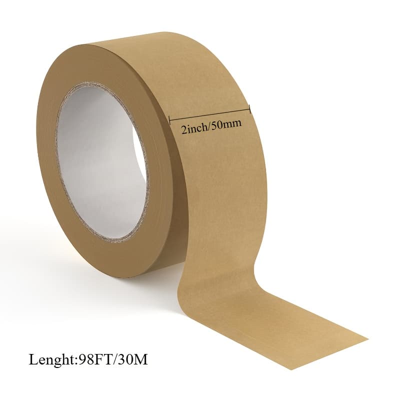 TEMU Heavy Duty Paper Tape, & Brown Packing Tape Paper Packing Tape For Masking Sealing And Packaging Use