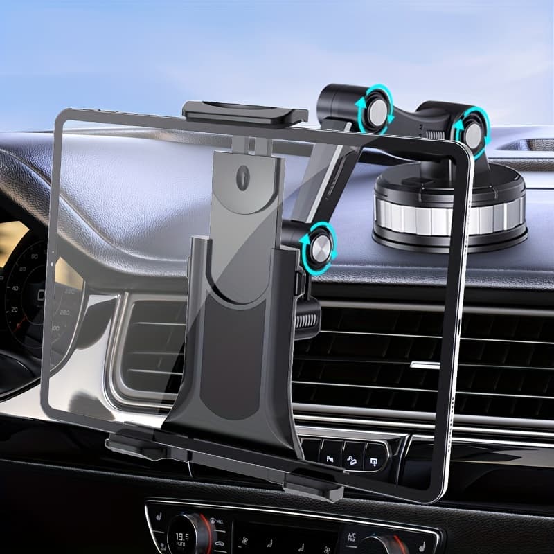 TEMU Car Suction Cup Tablet Holder Phone Mount For Car, [ Upgraded Base Power ], Adjustable Arm Compatible With 4-13 Inch Tablets & Mobile Phones
