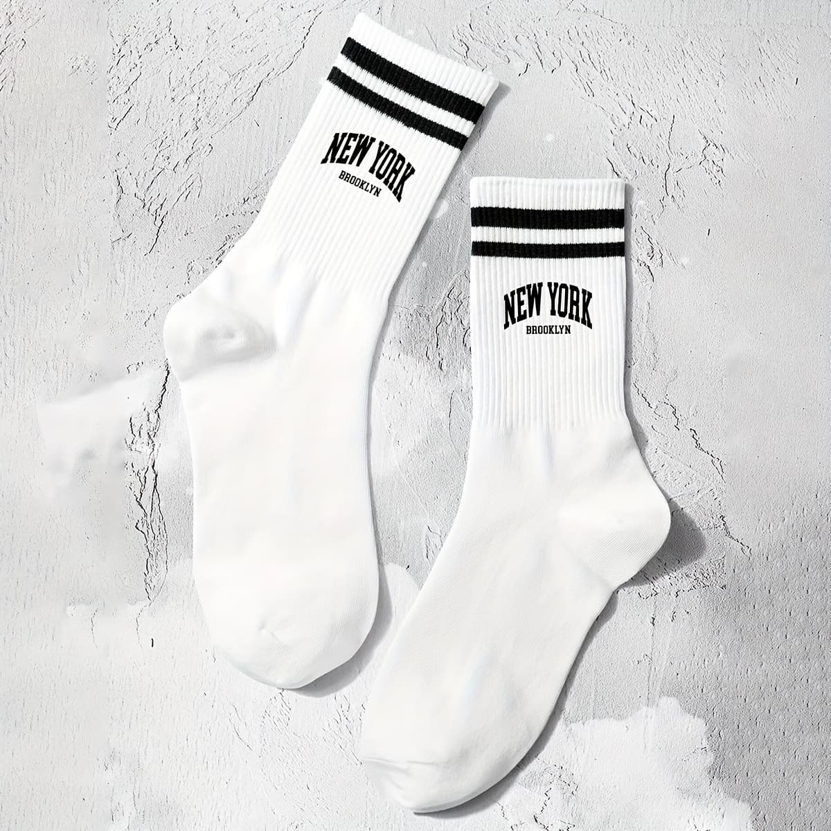 TEMU 1 Pair Women's Letter Mid-calf Socks New Brooklyn