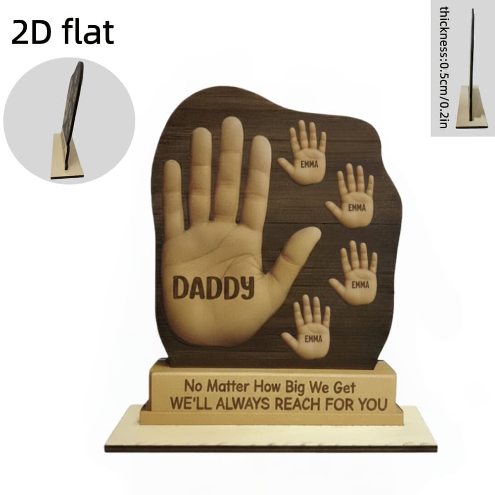 TEMU 2d Flat, 2d Flat-no The Size, We'll - Exquisite Family Custom Personalized 2d Wooden Plaque With Stand - Perfect Father's Day Gift For Dads And Grandpas, Celebrating, , 2d Flat