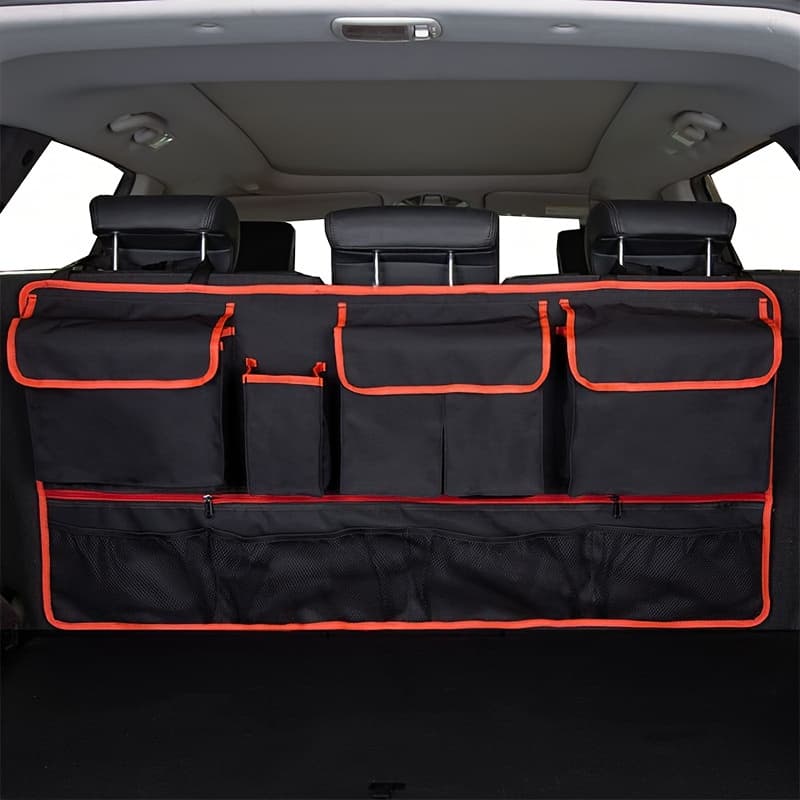 TEMU Suv/travel Car Boot Organizer - Large Capacity Oxford Fabric Storage With Multiple , A Must-have For Trunk & Organization
