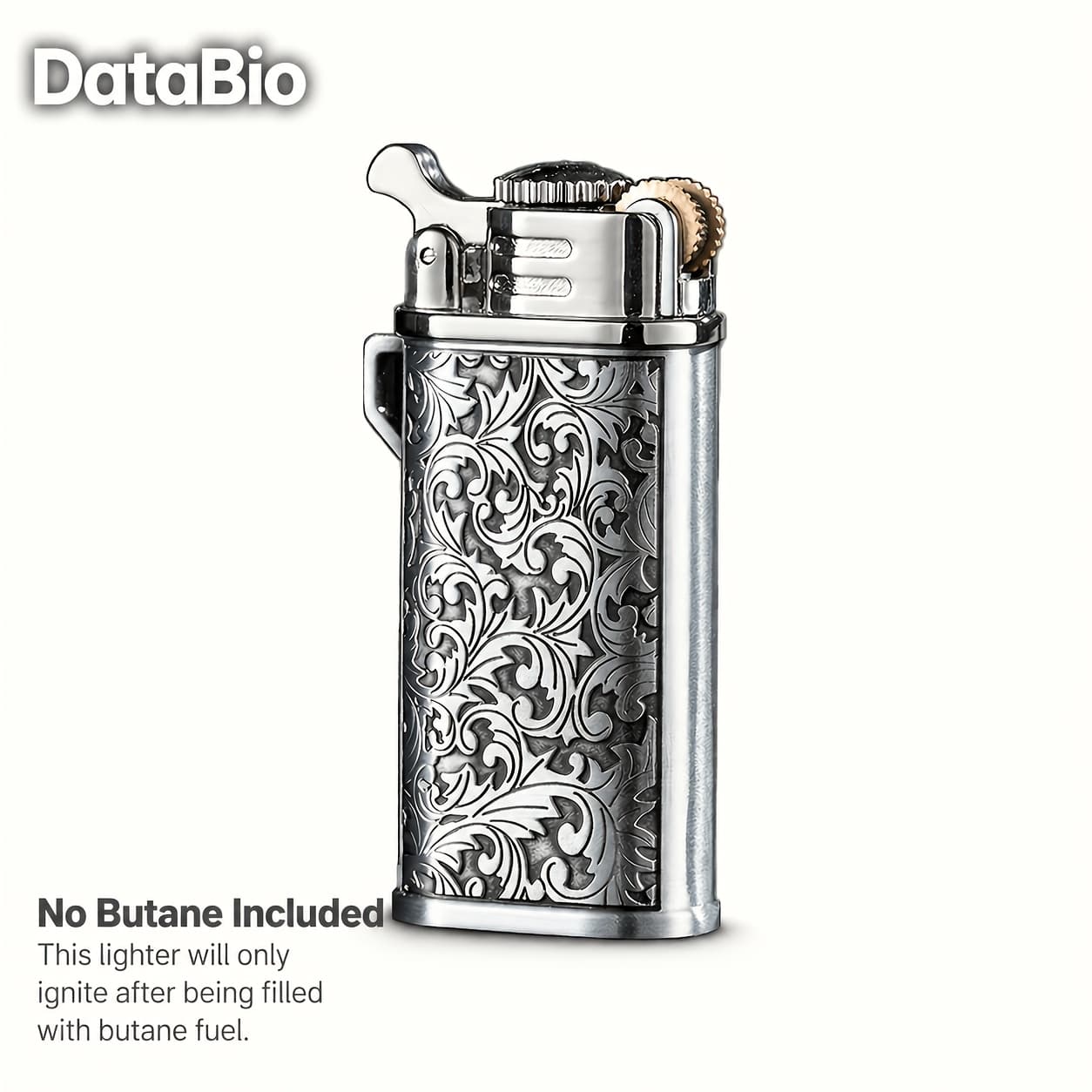 TEMU Iweca Windproof Adjustable - Vintage Floral Print Metal Lighter, Portable For Camping, Bbq & Outdoor Use - Men's Christmas Gift