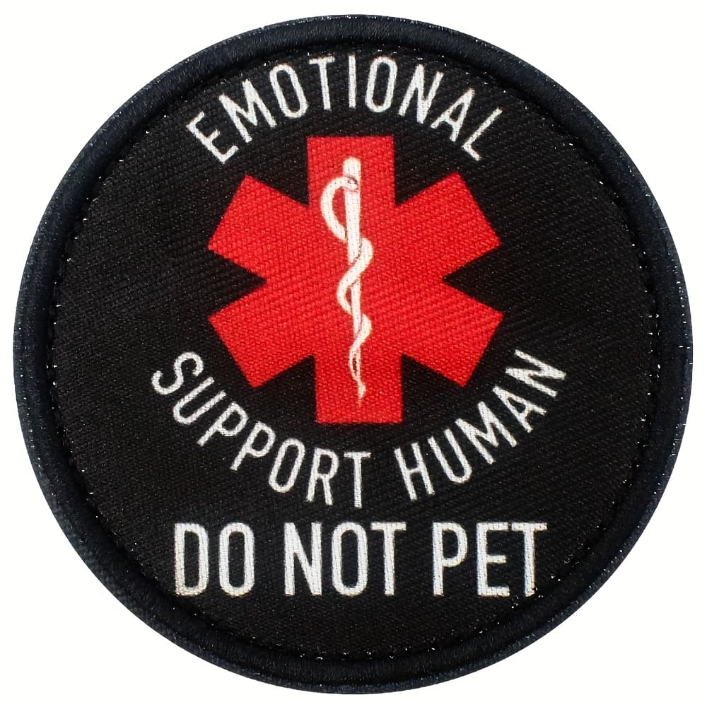 TEMU Tactical Dog Vest Helmet Emblem Patch - "emotional Do Not Pet" Red & , Emblem For | Emblem For Hats | Emblem For Belts,