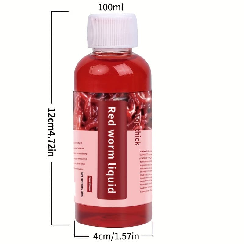 TEMU Liquid With Red Worm Bait, Designed To Enhance For Fish Like Trout, Cod, Carp, And