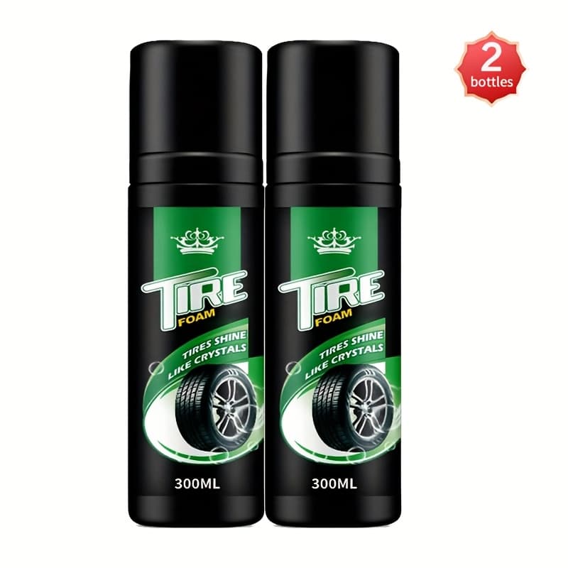 TEMU Yixingjia 2 Bottles Of Car Tire Wax Tire Foam Water-repellent Maintenance Plastic Wax Anti-aging Car Plastic Rubber/ Renovation Supplies Tire Shining