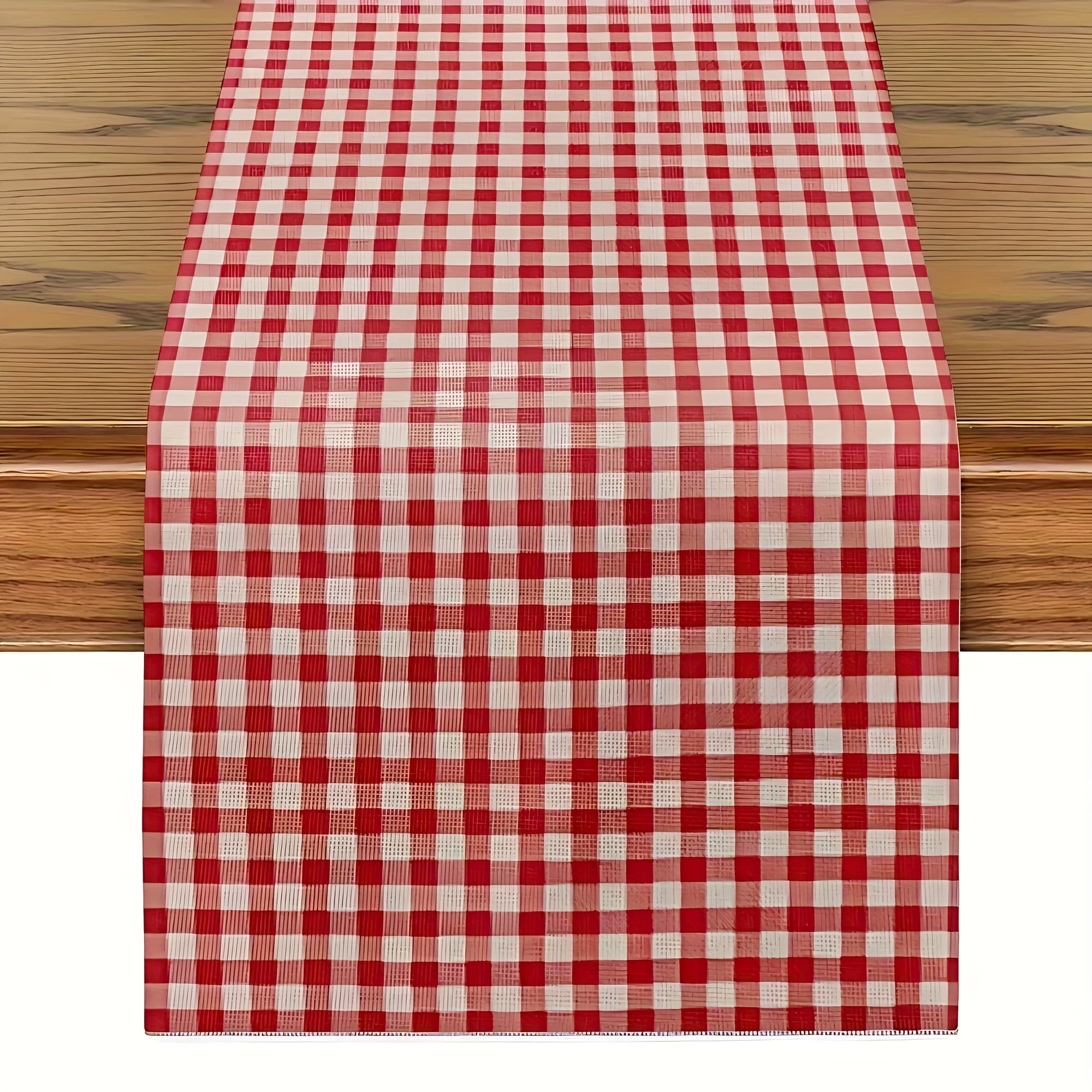 TEMU 1pc Red White Checkered Tablecloth - Modern Kitchen Decor, Fit For Home, , Hotel And Restaurant Events, High-quality Polyester Fiber Fabric, Classic Checkered Pattern