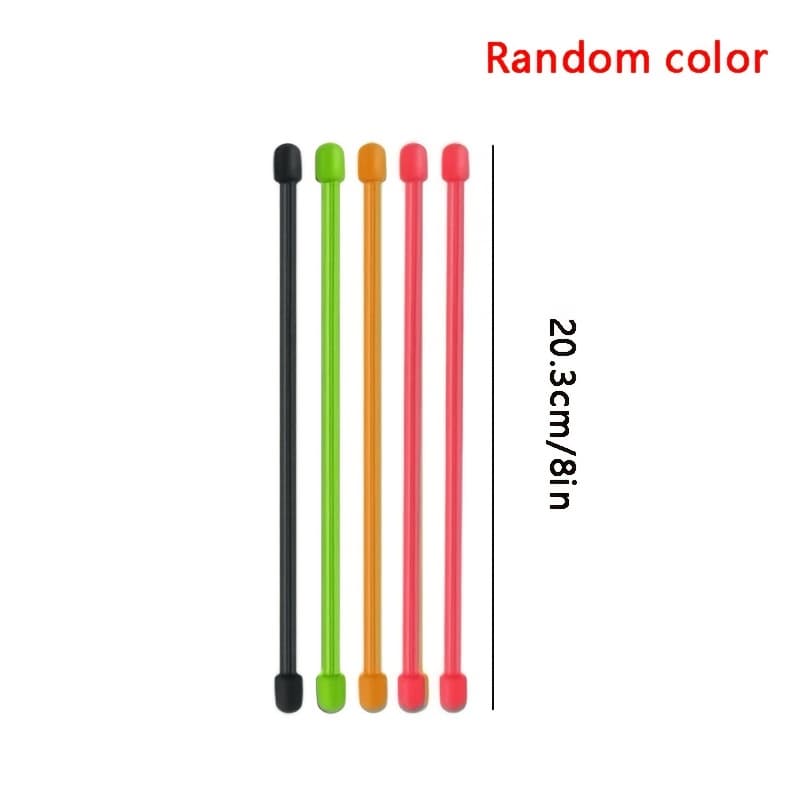 TEMU 5pcs Silicone Cable Ties, Reusable Elastic Bands Holder For Cord Management, For , Hanging, Reusable Twist Tie, Random Color, 3/8/6 Inches