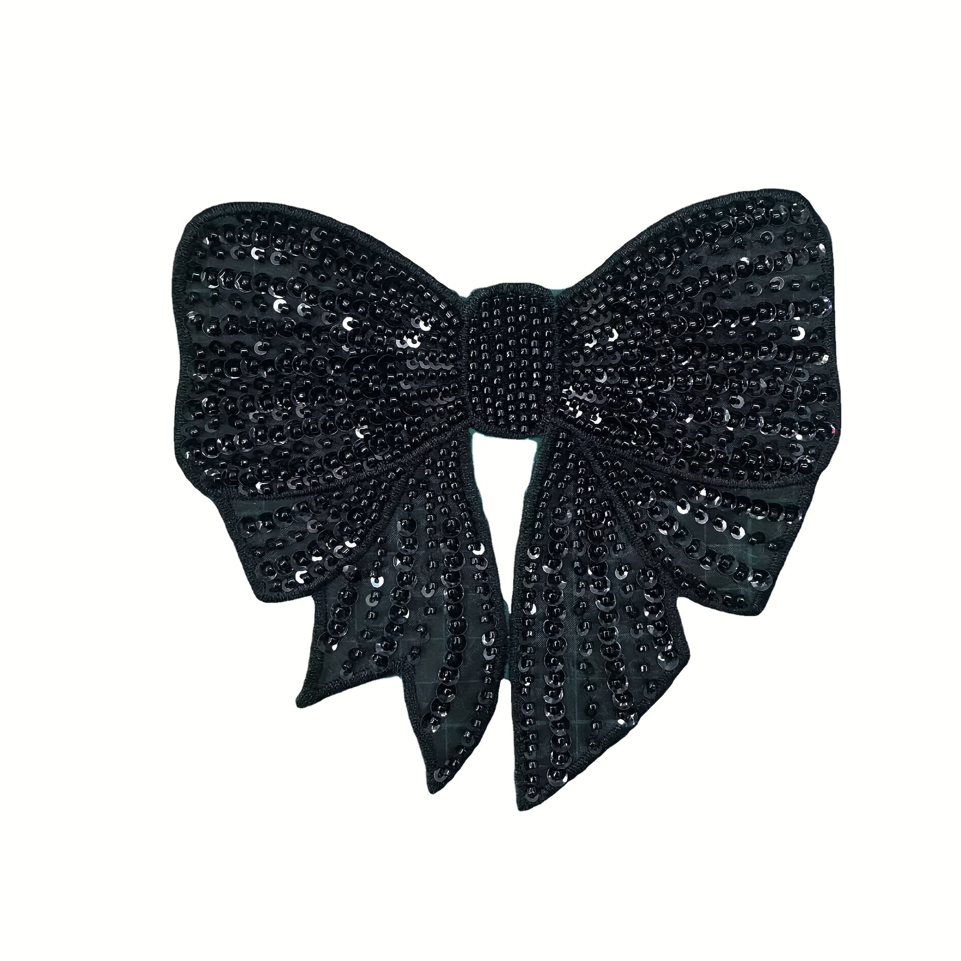 TEMU 1pc Black Sequin Embroidery Patch, Sewing Appliqué Badge, For Clothing And Accessory Decoration (no Brooch Pin) Hand Sewing