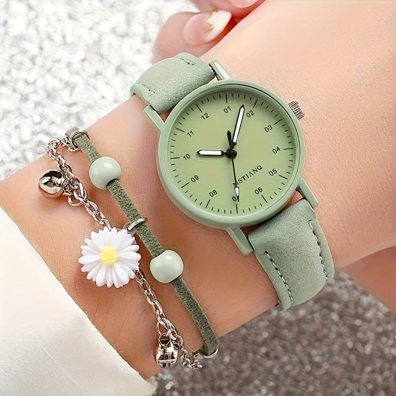 TEMU 2pcs/ Set Fashion Casual Daily Watches Quartz Watch, Diverse Styles And Fashion Wrist Watch, Match Different Daily Outfits, Unique New Year Christmas Birthday Gift