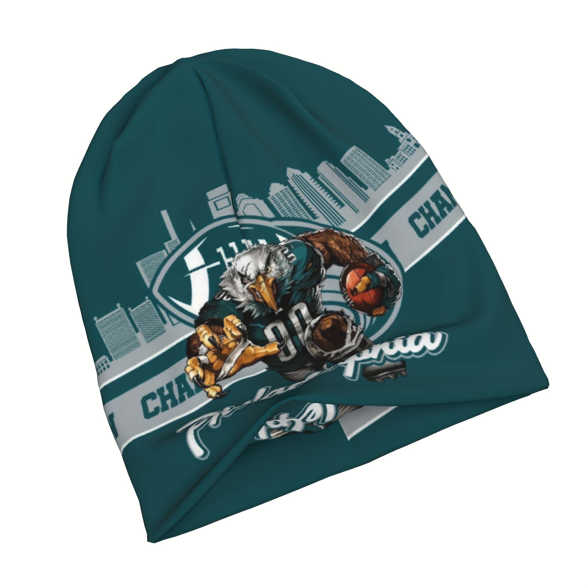 TEMU Football Fan Winter Hat - Green & Silvery Beanie - Ideal Sports Gift For