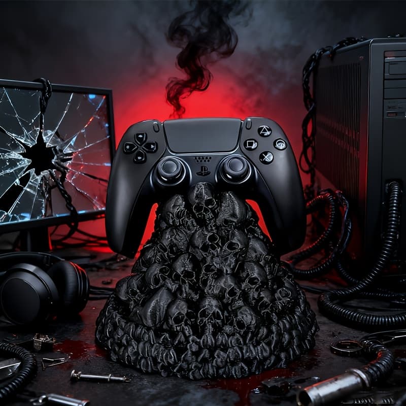 TEMU 1pc Halloween Dark Gothic Game Stand For Ps4/ps5 & Controller - Single Holder, Gamepad Display Base
