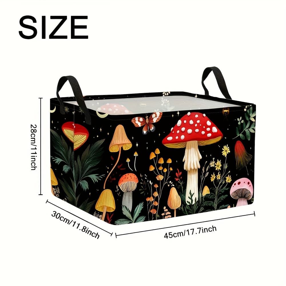 TEMU 1pc Mushroom-shaped Foldable Fabric Organizer With Sturdy Handles - Extra Large Folder Suitable For Clothes, Laundry, Room & - Folder, 2d Flat, Shelf Baskets