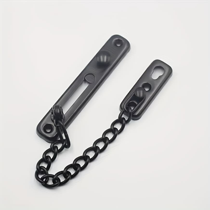 TEMU A Heavy-duty 304 Stainless Steel Door Chain Lock With A Spring-loaded Anti-theft - Protect Your Home With Polished Screw Additions