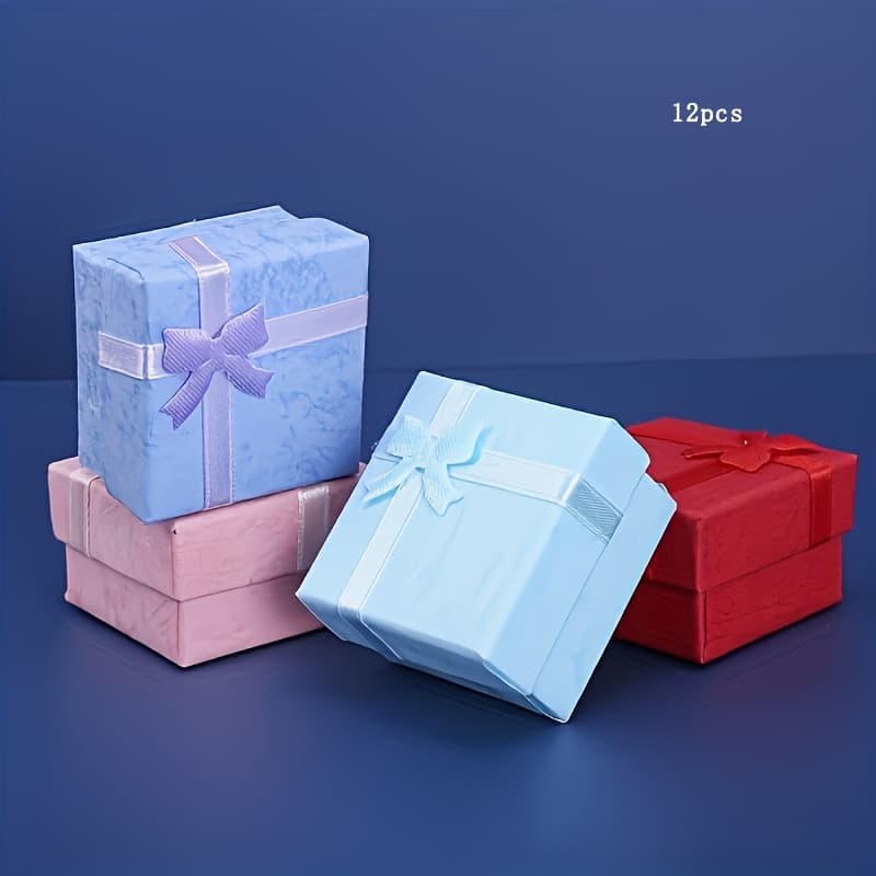TEMU 12pcs Elegant Jewelry Box Set - Perfect For Necklaces, Earrings, And Rings - Ideal For Wedding Gifts And Small Business