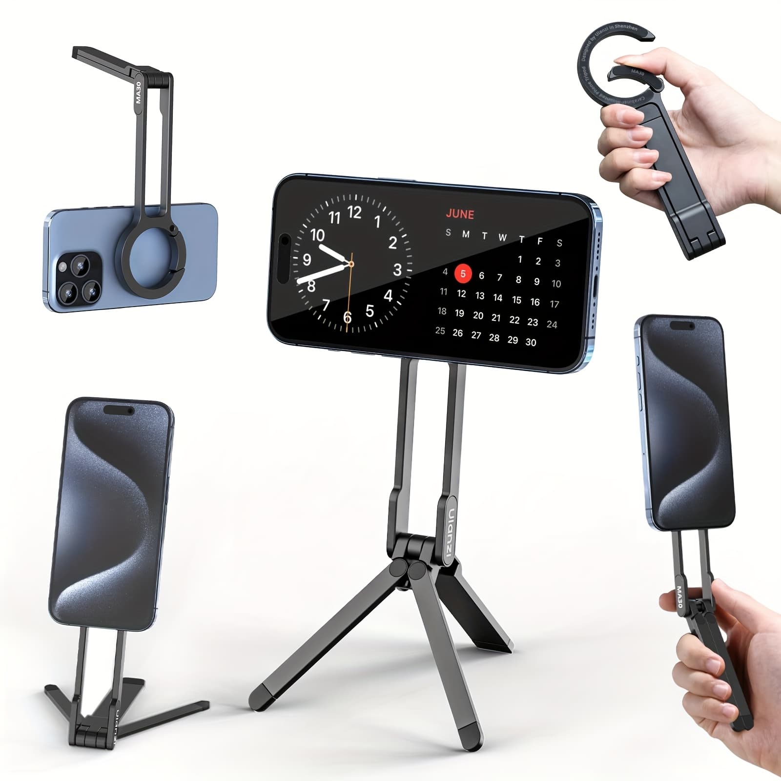 TEMU Ulanzi Ma30 Magnetic Phone Tripod Stand For Iphone | Aluminium Alloy Mini Tripod With Strong Magnet , Compatible With For Iphone 17 16 15 14 13 12 Series