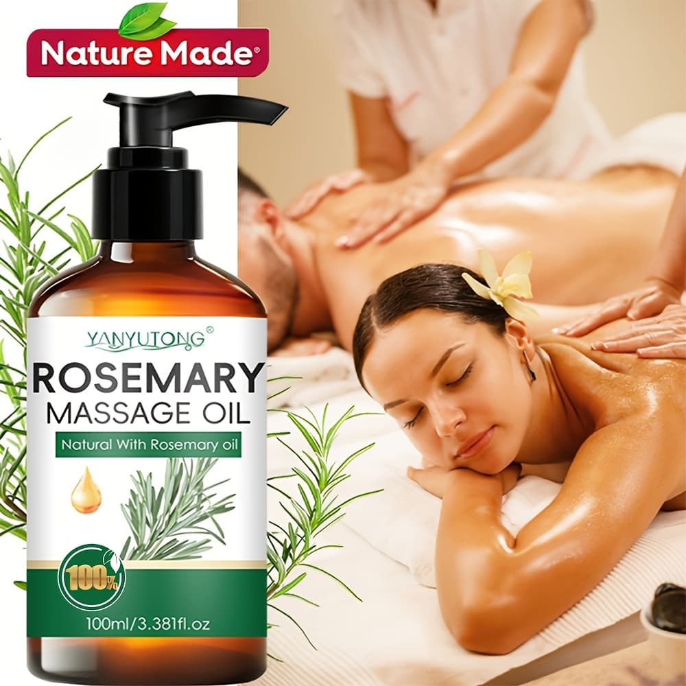 TEMU Rosemary Massage Oil - A Nourishing And Hydrating Blend With Rosemary, Perfect For Types, Couples, And Massage Applications, Gentle And Non-irritating