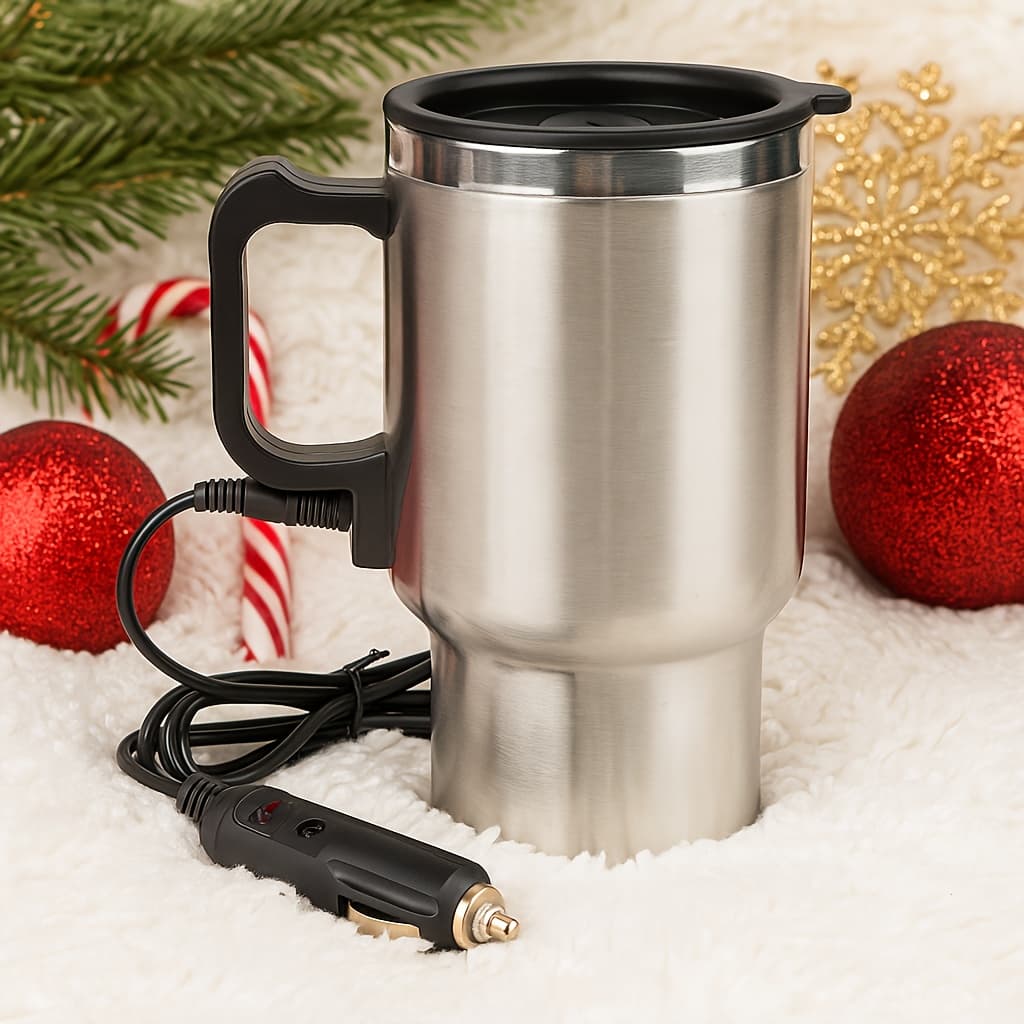 TEMU 12v Car Electric Kettle Suitable For Hot Water, Tea & Coffee - Portable Stainless Steel Travel With , 450ml Fast Boiling Cup For Camping, Trips, Office, Vehicle Use, Compact For & -the- Hydration