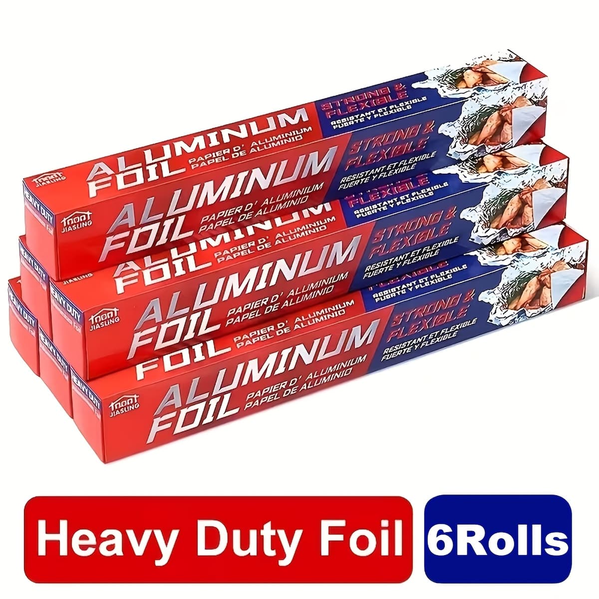 TEMU 6/12 Rolls Heavy-duty Aluminum Foil Roll Thick Heavy Duty Foil For Added Strength And Durability, Secure And Close Tab Suitable For Restaurants Disposable Food Packaging 12 Inches Wide, 30 ./pc