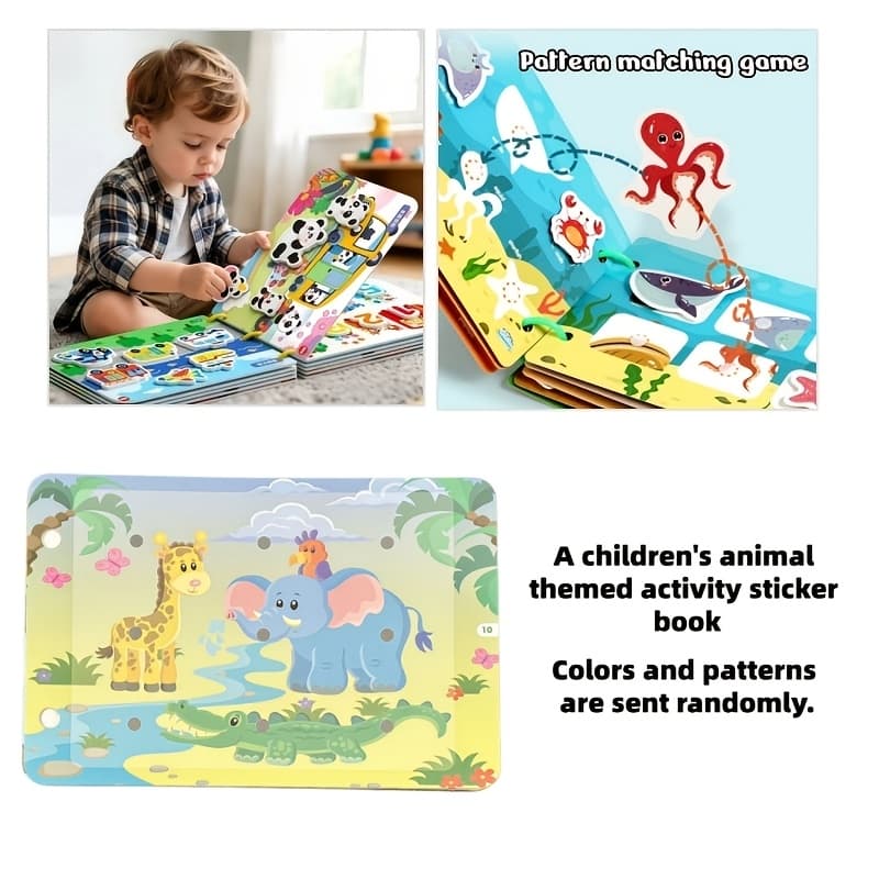 TEMU -themed Activity Sticker Book, Featuring Cartoon Stickers Of Animals, To Enhance Hand Skills Development And Cognitive (with Random Color Patterns)