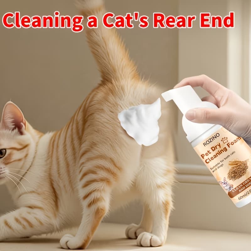 TEMU [cats And Dogs Can Without Bathing] Pet Cleaning Foam - Large Capacity, Foam, Wipes Dry Instantly, Drip-free, Quickly Removes Stains, Leaves Skin Dry, Suitable For , Paws, And Spot Stains