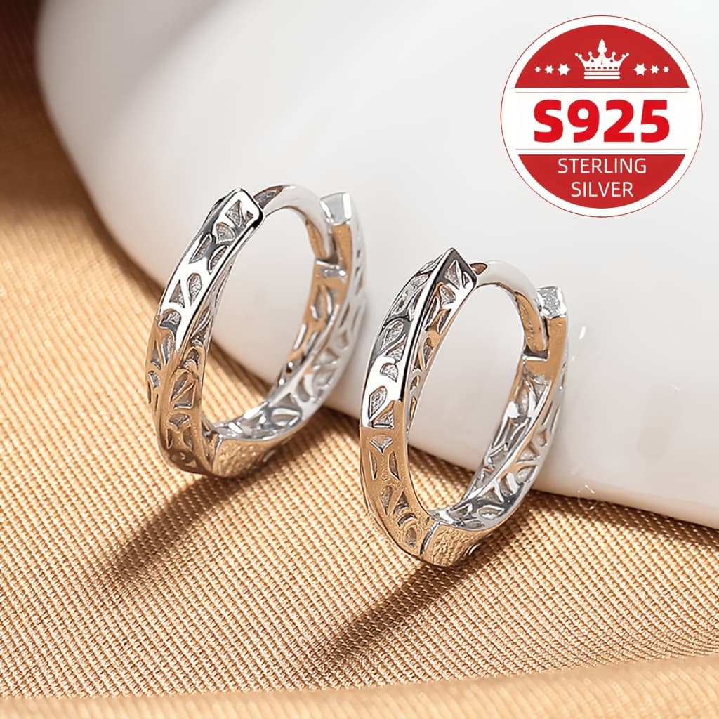 TEMU New S925 With Plain Loops, M Ö High-end Sense, Niche Earrings, Unique Earrings, Trendy Women's Christmas Gifts, Gifts For