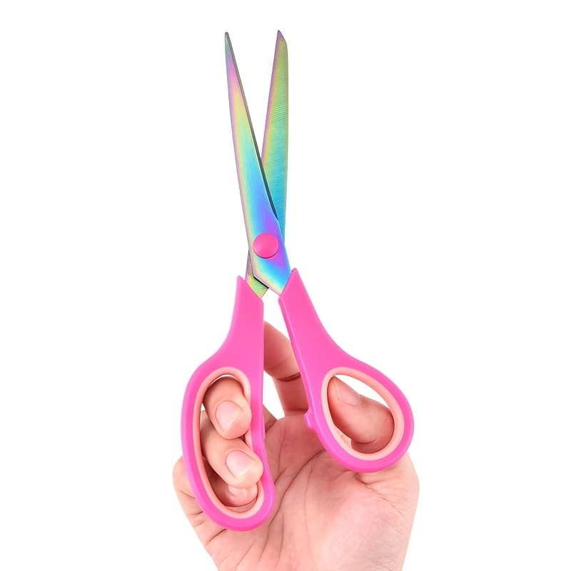 TEMU 1pc Craft Scissors, Titanium-coated Stainless Steel Blade, Ultra-sharp With Ergonomic Grip – Ideal For Sewing, Arts, Office & Home Use