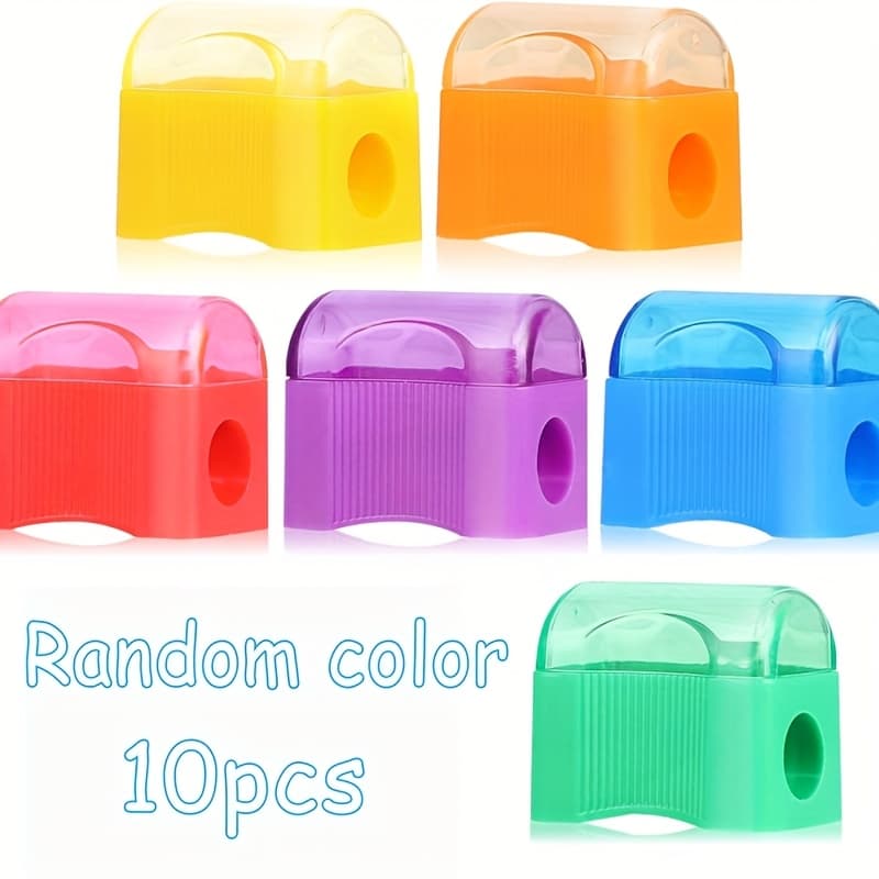 TEMU 10pcs Small Bread-shaped Pencil Sharpener - Pencil Protection. Brand Pencil Sharpener, Designed For Sharpening Pencils. Random Colors.