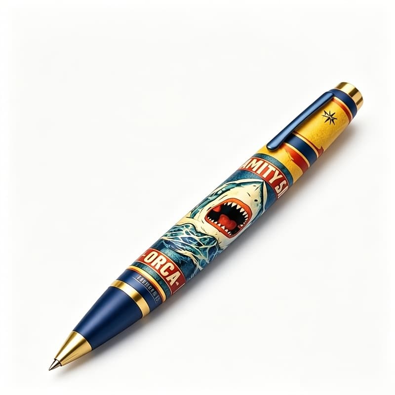 TEMU Island Memorial Pen, Creative , Metal Decoration, Ocean Theme, Exquisite Gift Box, Movie Souvenir, Collector