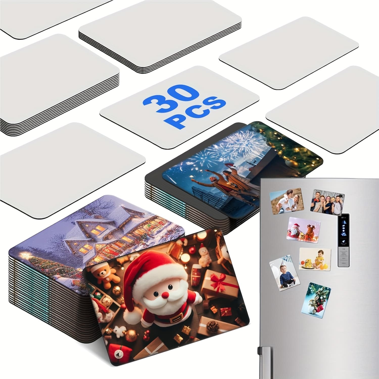 TEMU Custom Patterned Rectangular Fridge Magnets, Personalized Creative Fridge Magnets For Kitchen And Living Room, Family Photo Album Commemorative Fridge Magnets, Gifts For Ramadan And Birthdays.