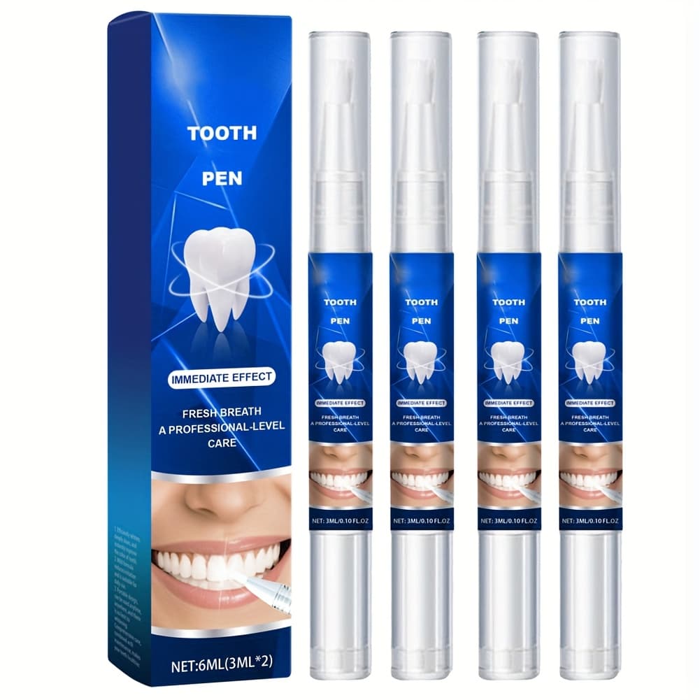TEMU 4pcs Teeth Care Pen, Teeth Cleansing Kit, Teeth Beauty Pen, Cleans Oral Stains And Breath, Dental Pen -ideal For Home And Travel Use -for