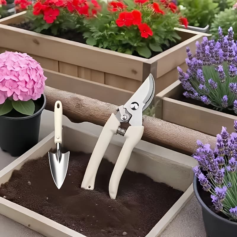 TEMU Stainless Steel Gardening Pruning Shears, Labor-saving Spring Anti-slip Handle, Household Garden Branch Pruning Tool, Suitable For Cutting Flowers, Pruning Plants, Bonsai And Picking Fruits