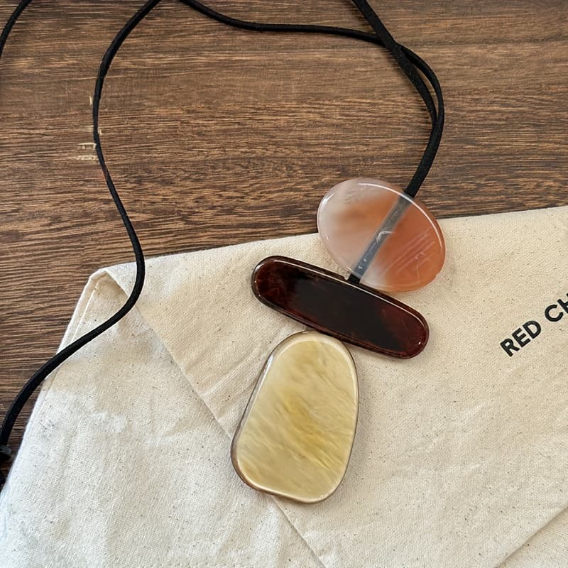 TEMU 1 Bohemian Long Necklace, Summer Design, High-end Pendant, Ethnic Style, New Chinese Accessory, Sweater Chain