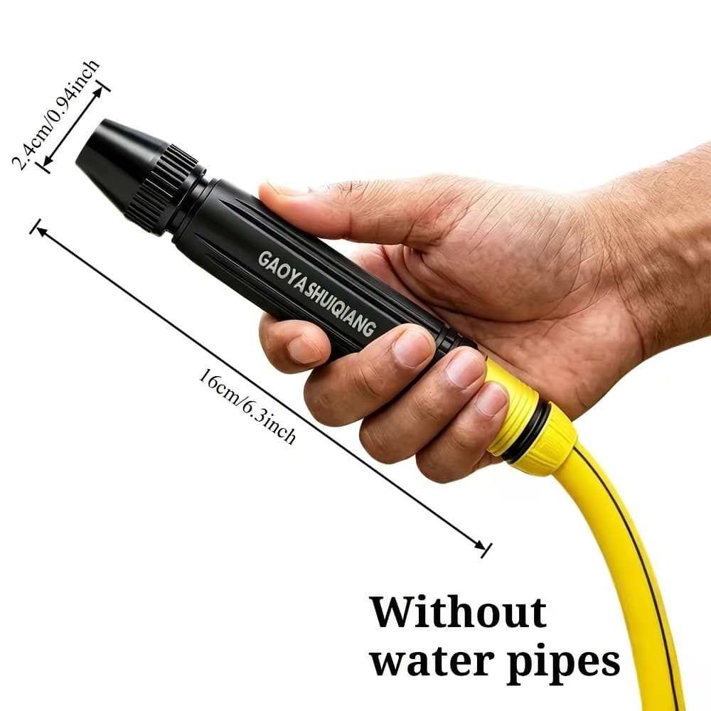 TEMU Black Household High-pressure Water Gun, Car Washing And Flower Watering Adjustable Nozzle, Multi-functional Gardening Flushing Water Gun, Pure Copper Joint Leak-proof And Durable