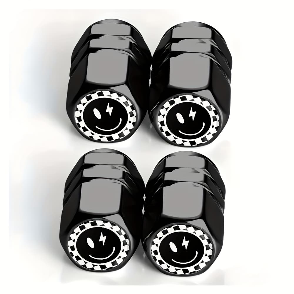 TEMU 4-pack Black And Tire Valve Caps For Cars, Trucks, Suvs, And Motorcycles, Durable Aluminum Alloy, Stylish And Practical Dustproof Design, Vehicle Additions | Additions |
