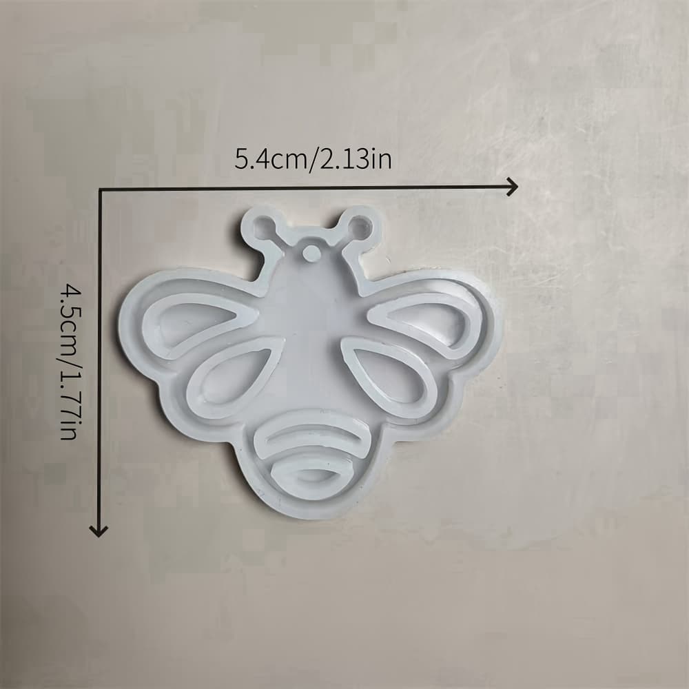TEMU Bee Keychain Pendant Resin Liquid Mold Tag Decoration Crystal Epoxy Mold Backpack Accessory Silicone Mold